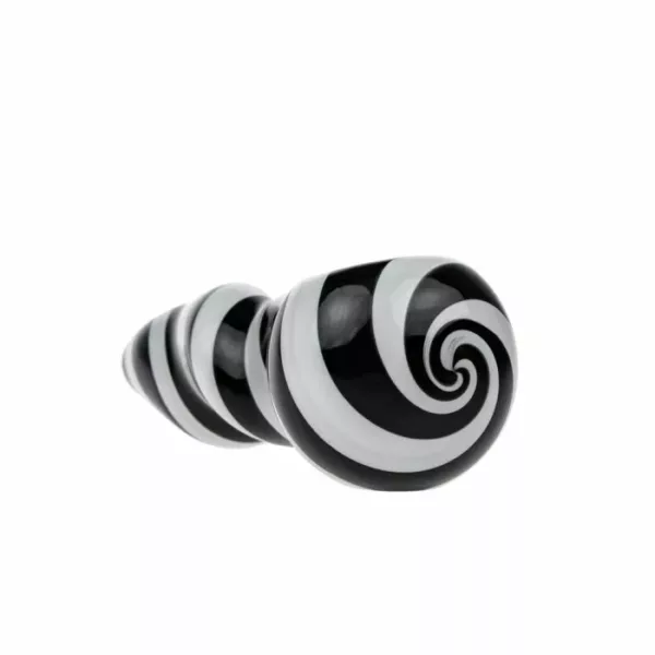 Black and white striped spiral pipe with white stem and black bowl. In good condition and perfect for smoking or collecting.