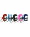 Set of 6 colorful plastic lighters with metal keychains. Arranged in a circle, easy to split and share.