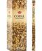 Copal incense, in a simple cardboard box with a tree image, for spiritual purification.