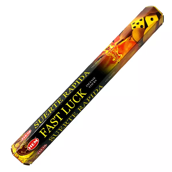 Fast Luck - HEM incense with yellow and black symbol pattern for quick luck and positive energy.