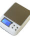 A kitchen scale with a blue LCD display, white and silver design, and brand name US Balance on the front.