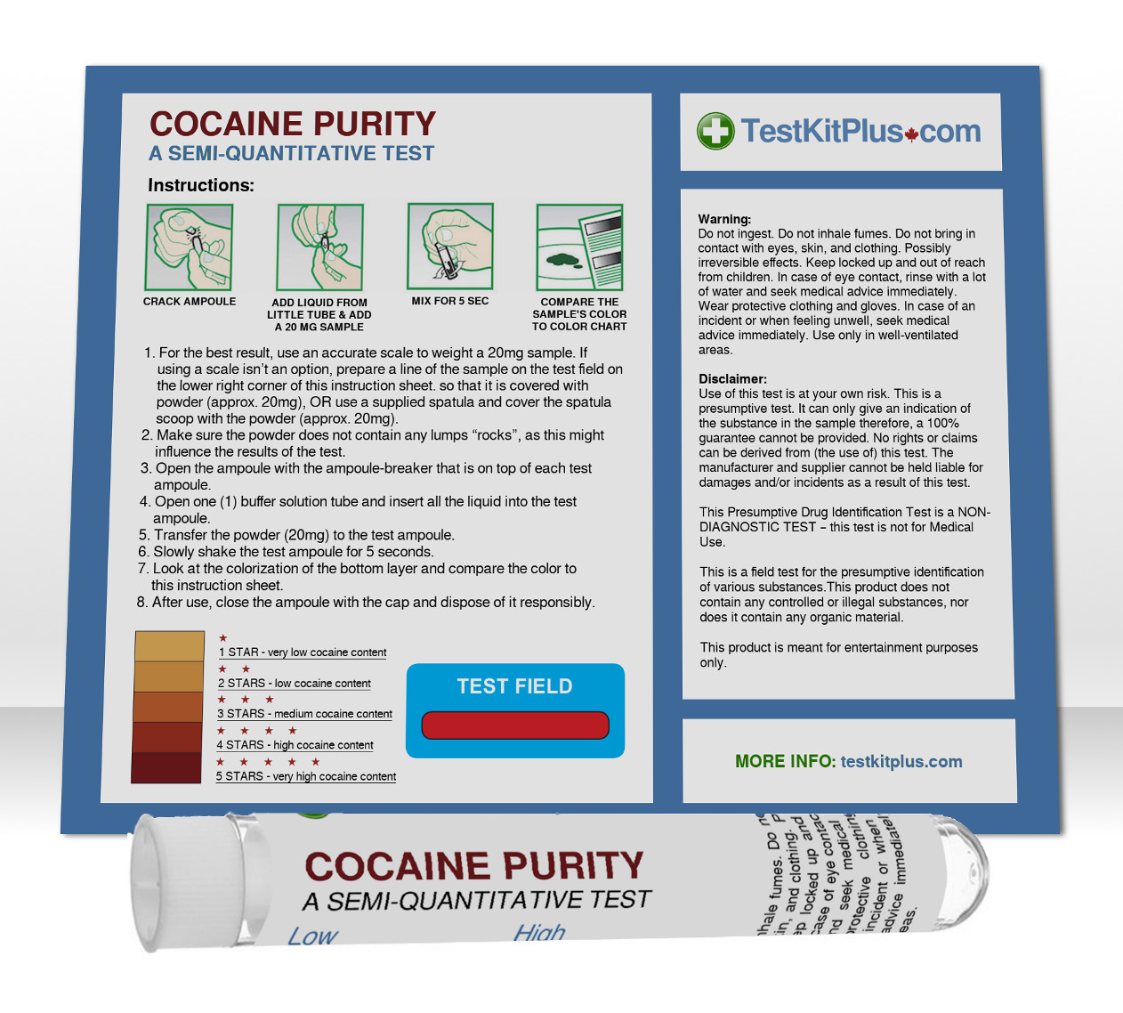 Cocaine Purity Test Test Kit Plus Online Smoke Shop Stock