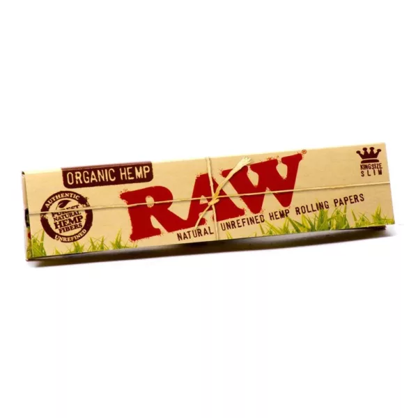 Raw rolling paper made from natural fibers, a healthier alternative to traditional papers, available in various sizes and colors for smoking tobacco.