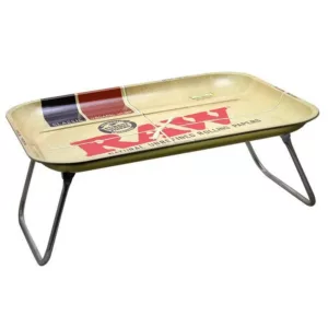 Stylish metal dinner tray with bold 'War' design on red and white background. Perfect for serving or display.