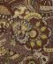 Beautiful plant-themed tapestry with brown and green colors, featuring various flowers and leaves on a brown background.