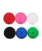 Colorful, small plastic grinder with 5 circles and a circular lid held on by a button. Smooth surface. GRI-AC2.