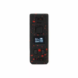 Small black and red vaporizer with red and black display screen.