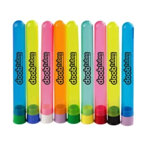 Set of six colorful plastic straws for smoking. Transparent and vibrant, great for customizing your smoking experience.
