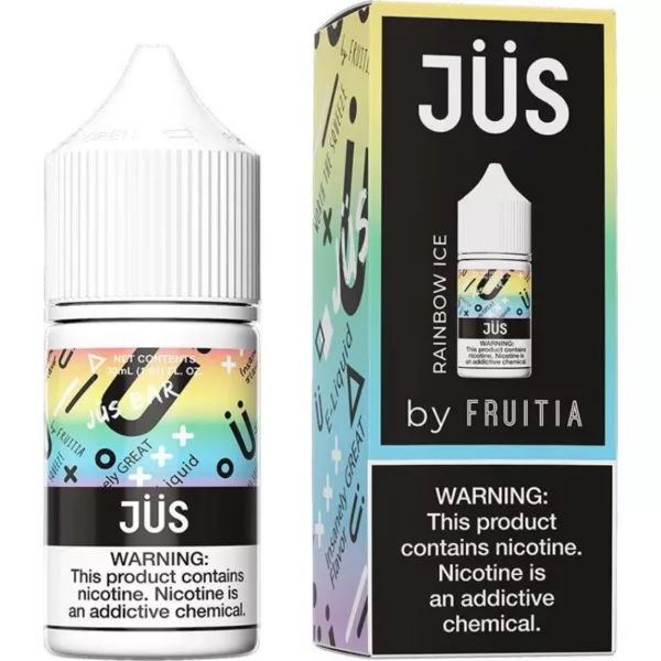 Juicy, colorful fruit flavor in a bright pink box with a rainbow ice appearance. Visually appealing and sure to catch the eye of potential customers.