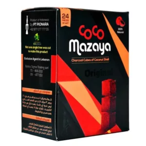 24 unique-shaped Coco Mazaya chocolate bars in a red and black box, perfect for any chocolate lover.