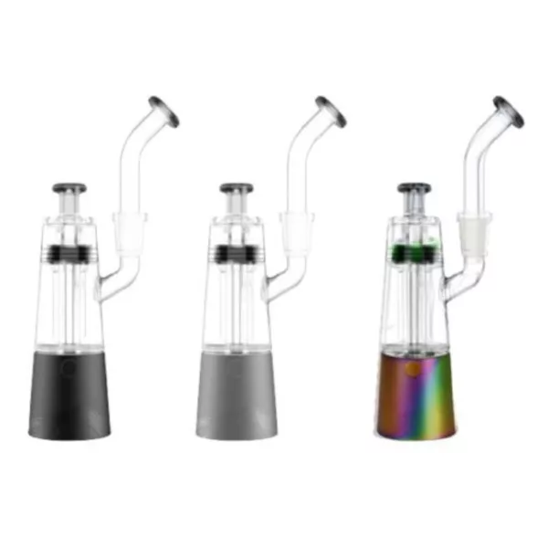 sleek, portable vape device with a clear glass tank and various colors. It's easy to use and clean.