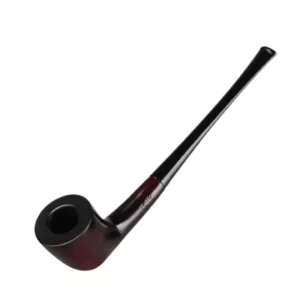 Handcrafted Dublin-Shire Pipes: Wood handle, metal band, dark wood stem, long brass fitting. Perfect for烟民.