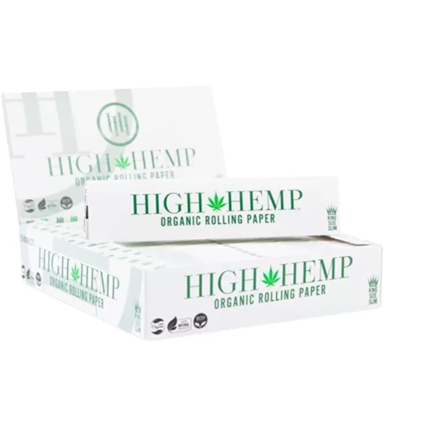 High Hemp offers eco-friendly, organic King Size Papers in a white box. Made for a smooth smoking experience.