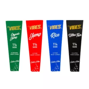 Vibe Cones are ceramic cannabis holders with colorful designs for small group sharing.
