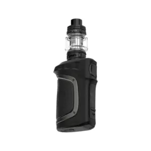compact vaping device with a 25mm clearomizer tank and TFV8 coil, 8.8ml e-liquid capacity, 18650 battery, simple design, ergonomic shape, textured grip, and quick-flip top fill.