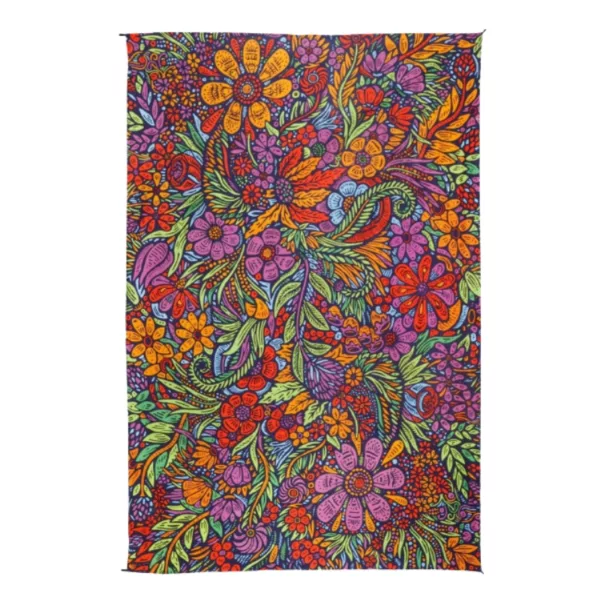Add vibrant color and life to any room with our 3D Lush Flower Tapestry. Showcasing a variety of flowers and greens in a swirling pattern, it's a perfect fit for a colorful, lively theme.