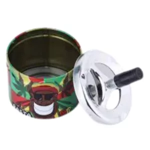 Colorful Rasta man spinner ashtray with Bob Marley-style hat, perfect for outdoor use.