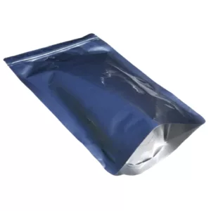Shiny, air-tight Milo/Mylar bags for moisture and dust protection, with clear zippered opening and smooth texture.