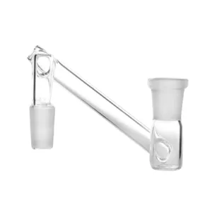 Clear glass pipe with transparent stem and bowl. 14M18M Adapter - NN046C.
