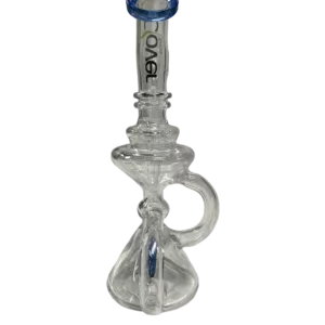 Fish-shaped waterpipe with blue handle and clear tube attachment. #WPE494