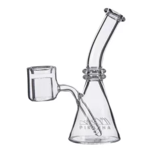 Percolator pipe rig with clear thick base and two bubbler ends.