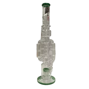 Modern, sleek glass bong with clear bowl and stem. Large bowl and small downstem for comfortable smoking.