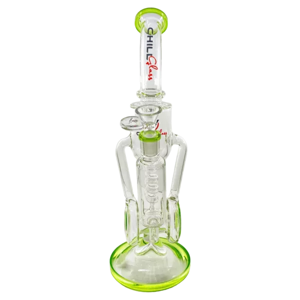 Clear plastic bong with small stem for holding water. Wheel it up WP- CCJLB28.