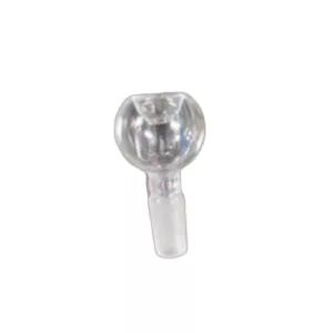Clear glass pipe with small hole at end, shaped like a tube. #BasicBubbleBowl #14M