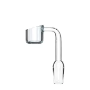 Modern, sleek deep thick banger with clear glass tube and upside down triangle base. Open top, closed bottom. 18mm/4mm.
