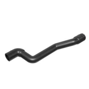 18in black stainless steel pipe with straight and bent ends, 3in diameter, smooth surface, no visible bends or kinks.