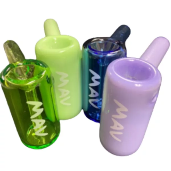 Stacked Mini Hammer Bubblers in lime green, dark blue, and light blue with alternating colors on top and bottom.