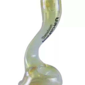Large, flexible snake-shaped pipe with black and orange base and clear neck, allowing you to see through it.