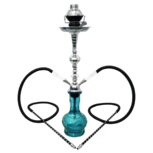 Take a dive with our Under The Sea Hookah. Featuring a blue base, clear glass bowl, and black rubber hose, it's the perfect addition to any hookah setup.