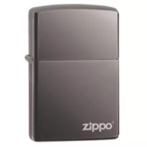 Sleek black matte Zippo lighter with rectangular shape, smooth surface, easy-to-press button, and bold 'Zippo' emblem.
