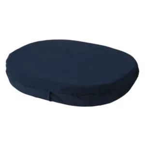Navy Donut C-AL627 Pillow: Blue round pillow with smooth, plush surface for head and neck support. Not attached to any other object, placed on white background. High-quality image with clear details.