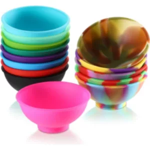 Rainbow silicone bowl with smooth surface, available in various sizes and colors. Perfect for smoking accessories.
