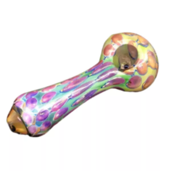 Experience vibrant, psychedelic colors with the Gold Fumed Flower - MLW1031 glass pipe.