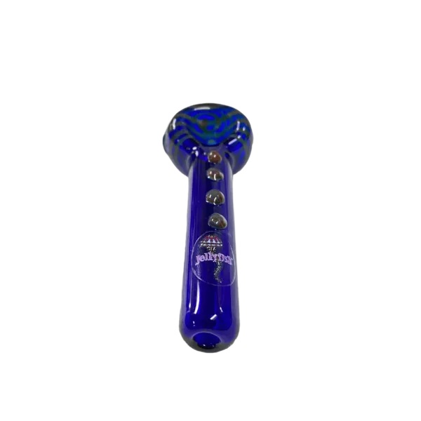Giggles - Jellyfish Glass bong with curved base, flat surface, and bent stem for comfortable use.
