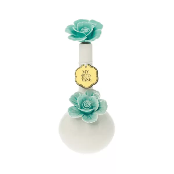 Beautiful white glass pipe with blue flowers and 'Can you feel the light' quote. Part of Jellyfish Glass collection.