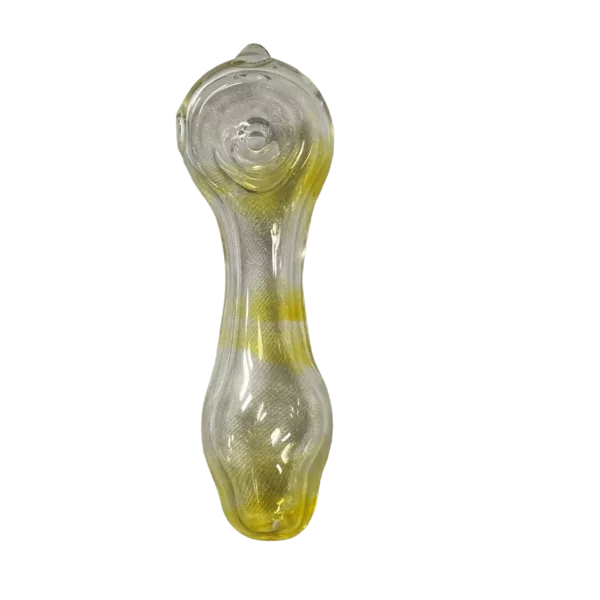 Glass jellyfish-shaped object with long tentacles and small beads, long tapered body, clear base with small holes. Made of glass.