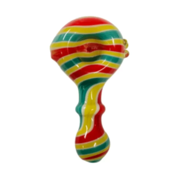 Add a pop of color to your smoking routine with this bright and cheerful Jem Glass Tiny Spoons glass pipe.