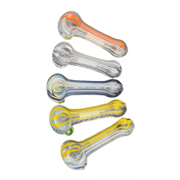 Set of six glass pipes in various colors and unique designs, high quality and suitable for use in various applications.