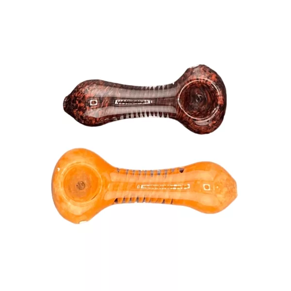 clear for tobacco, orange with detailed design for other substances. HP 8.99 Style 4.