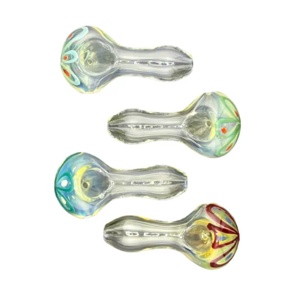 set of three colorful glass pipes with unique designs and bowl shapes. Perfect for those who enjoy a variety of smoking experiences.