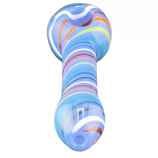 Handcrafted Purple Princess HP-CCWPF263 marijuana pipe with blue, purple, and white design and smooth stem.