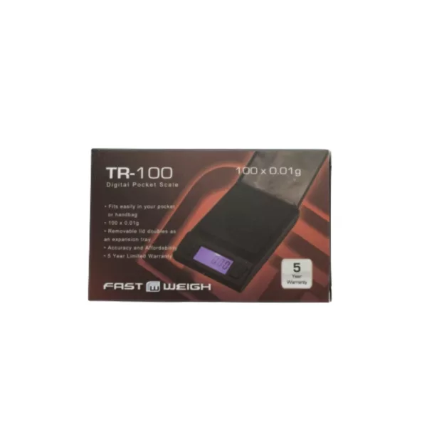 product offered by a smoking company. It box with the words TR-100-AWS in black and no other features or text are mentioned.