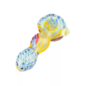 Clogged pipe with colorful fish design, suitable for smoking enthusiasts.