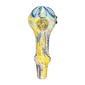 Floral glass pipe with curved shape and small base, perfect for smoking. #smoking #glasspipe #floral #coralreef