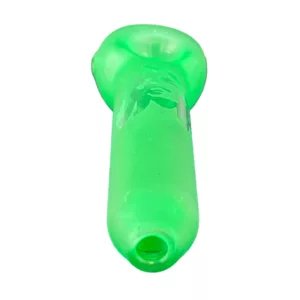 Stylish green glass hand pipe with long stem, clear bowl, and air hole. Modern design for a sleek smoking experience. #smokingaccessories #handpipe