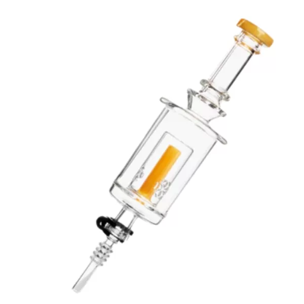 Glass tube with yellow light for smoking.